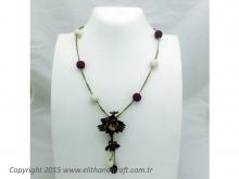 N-K109750 &Idot;pek &Idot;&gbreve;ne Oyas&inodot; - Beyazg&uuml;l Kolye