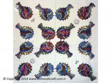 BRO15133 Bedri Rahmi Ey&uuml;bo&gbreve;lu Yazma Bask&inodot; Masa &Ouml;rt&uuml;s&uuml;