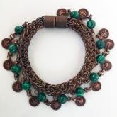 VKB-07 El Yap&inodot;m&inodot; Viking &Ouml;rg&uuml;s&uuml; Malakit Ta&scedil;l&inodot; ve Paral&inodot; Bileklik