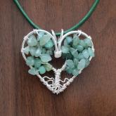 hak-ys05 El Yap&inodot;m&inodot; Ye&scedil;im Ta&scedil;l&inodot; G&uuml;m&uuml;&scedil; Kaplama Hayat A&gbreve;ac&inodot; Kalp Kolye